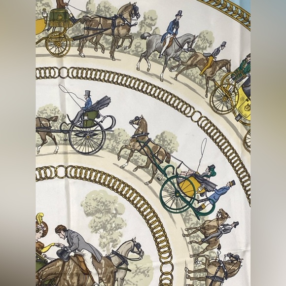 Hermes Vintage Silk Scarf Carre 90 “La Promenade De Longchamps” By P.Ledoux - Picture 7 of 14